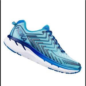 HOKA CLIFTON 4 BLUE TOPAZ / IMPERIAL BLUE RUNNING SHOES - WOMEN'S 8.5